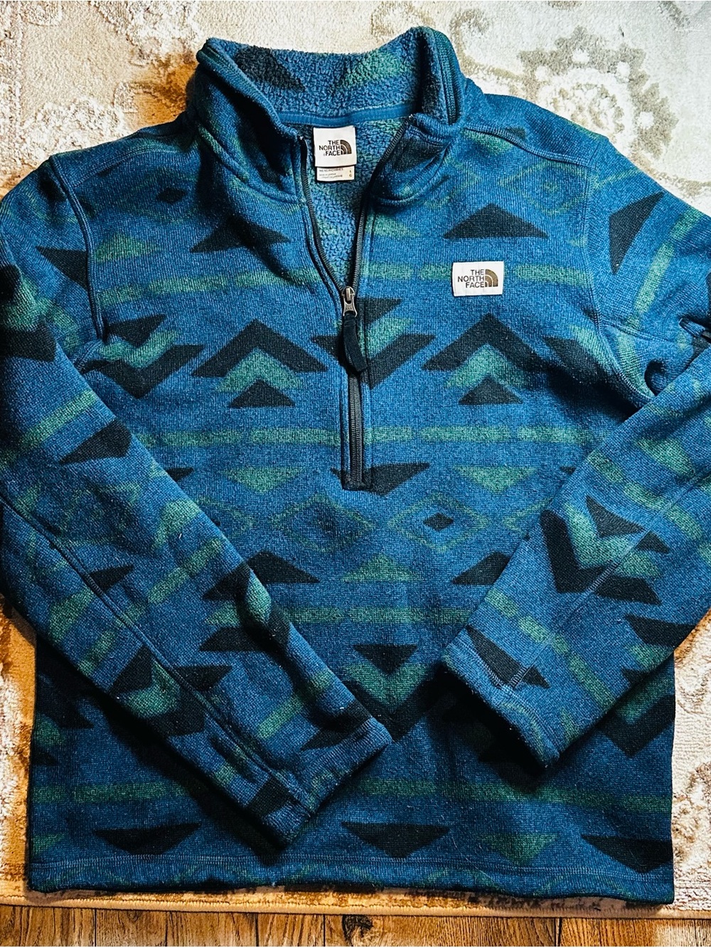 North Face Sweater Men Large Blue Pullover 1/2 Zip Jacket Gordon Lyons
